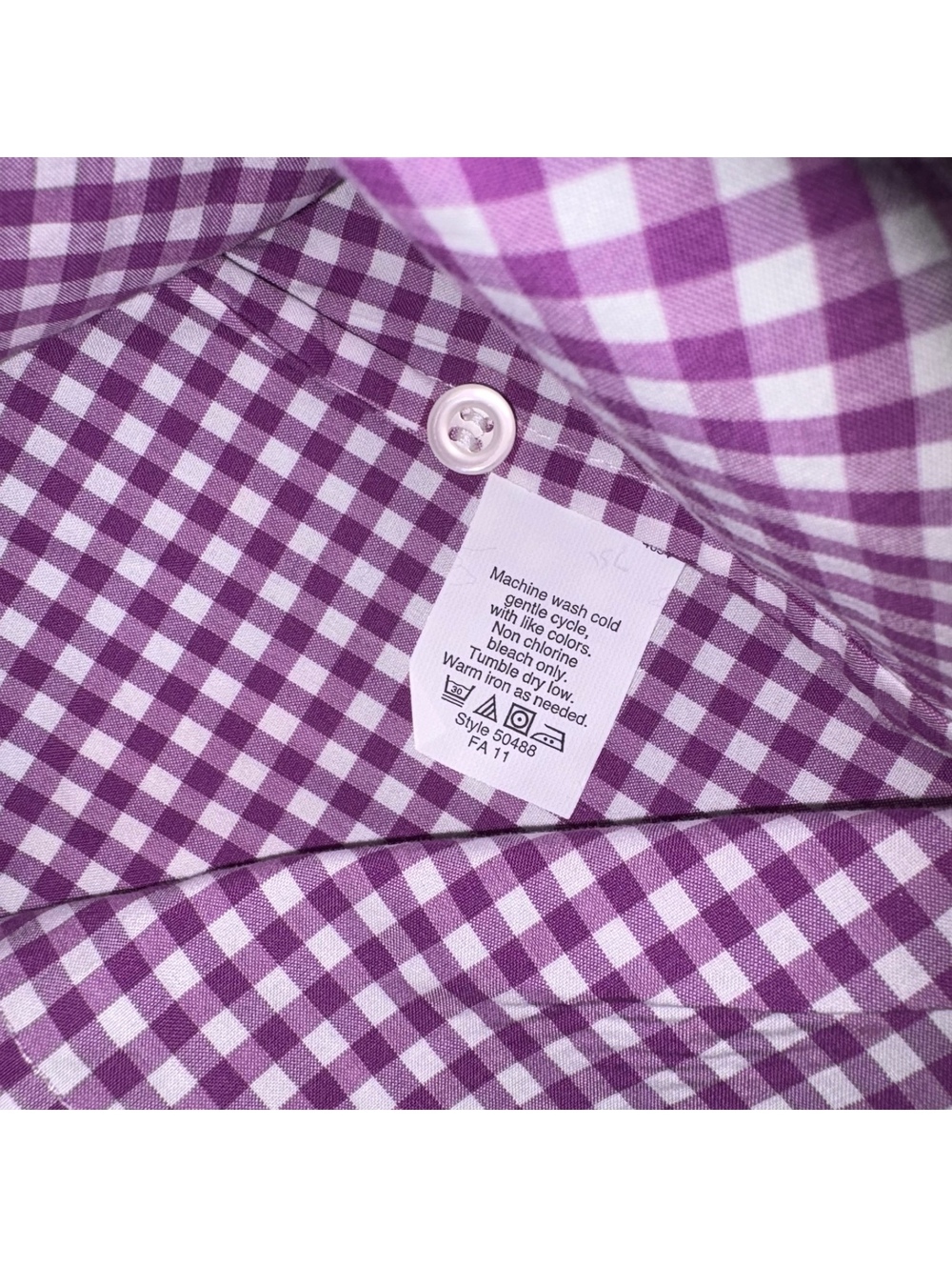 J.Crew The Perfect Shirt $79 Woman Size 2 Tall Purple Gingham Cotton ButtonDown - Picture 7 of 9